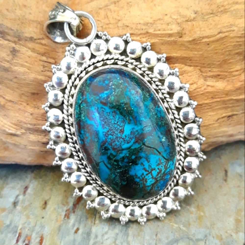 Rare Malachite, Azurite & Chrysocolla Pendant